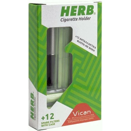 Vican Herb Держатель для сигарет золотой + 12 фильтров + серебряный кисет для отказа от курения 12шт: цены и характеристики