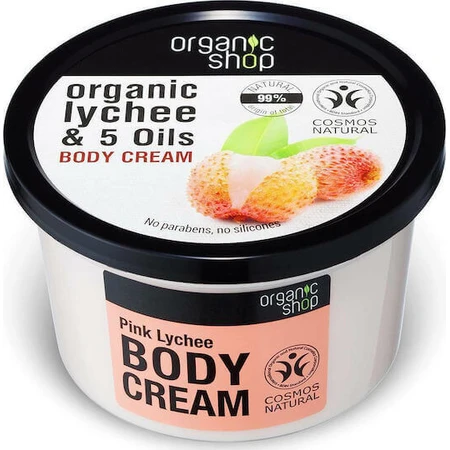 Зволожуючий крем для тіла Organic Shop Лічі та 5 олій для сухої та чутливої шкіри 250 мл: ціни та характеристики