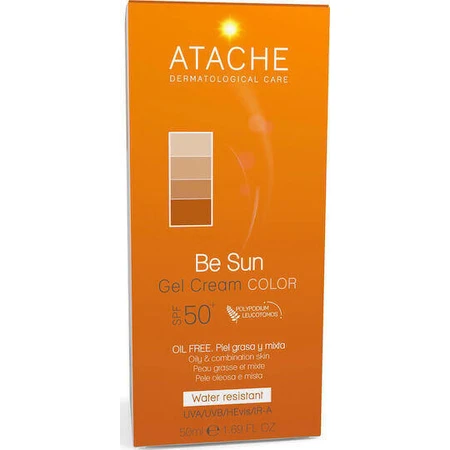 Сонцезахисний гель для обличчя Atache Be Sun SPF50 з пігментом 50 мл: ціни та характеристики
