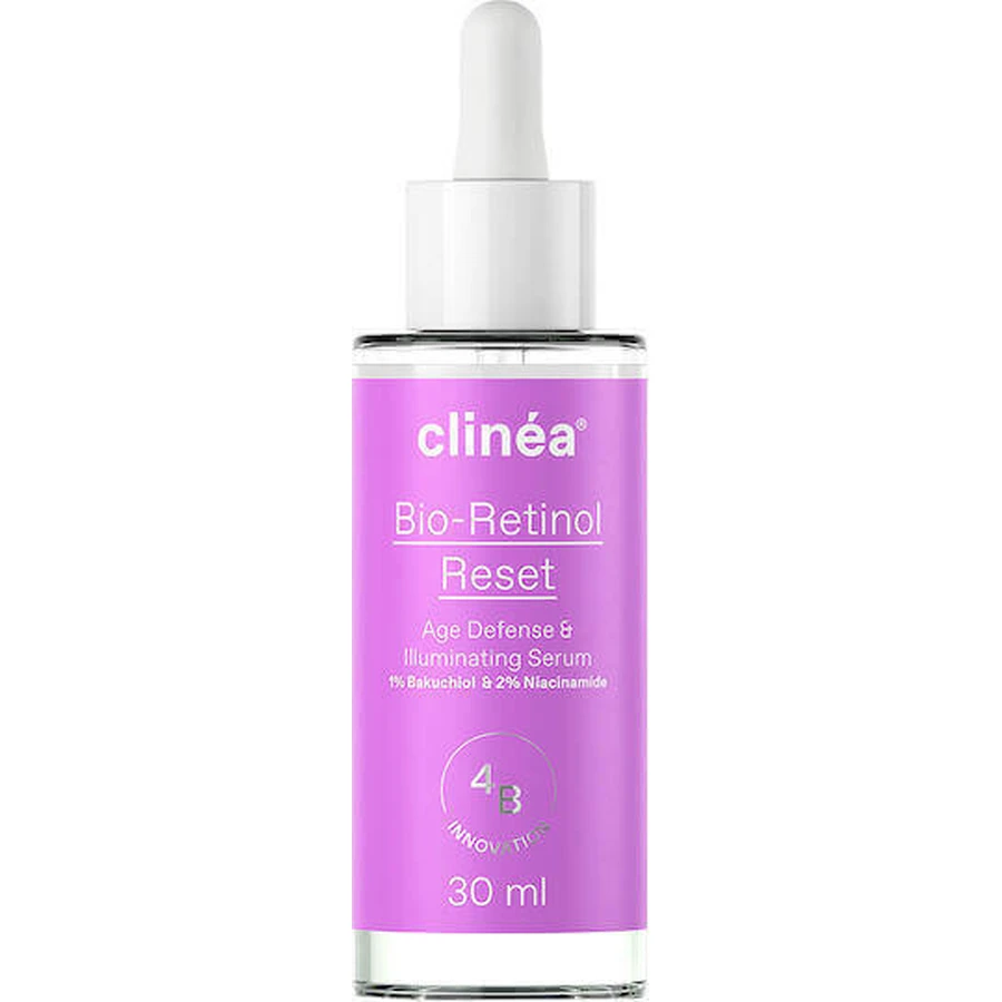 Зволожуюча та омолоджуюча сироватка для обличчя Clinea Bio-Retinol Reset з Бакучіолом та ніацинамідом для сяйва 30мл: ціни та характеристики