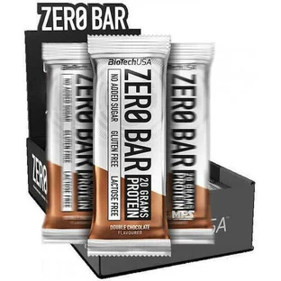 Biotech USA Zero Bar з нативним сироватковим ізолятом 40% протеїну та смаковими батончиками Подвійний шоколад 20x50гр