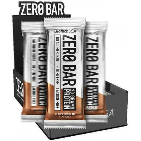 Biotech USA Zero Bar з нативним сироватковим ізолятом 40% протеїну та смаковими батончиками Подвійний шоколад 20x50гр: ціни та характеристики