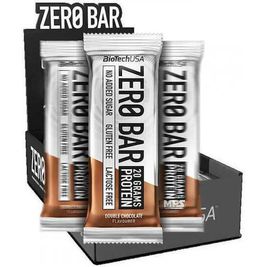 Biotech USA Zero Bar з нативним сироватковим ізолятом 40% протеїну та смаковими батончиками Подвійний шоколад 20x50гр: ціни та характеристики