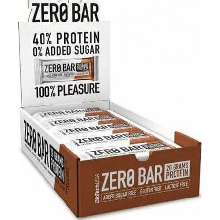 Biotech USA Zero Bar з нативним сироватковим ізолятом 40% протеїну та смаковими батончиками Подвійний шоколад 20x50гр: ціни та характеристики
