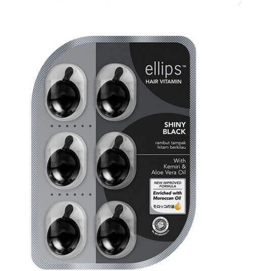 Ellips Блестящая ампула для черных волос 6x1 мл: цены и характеристики