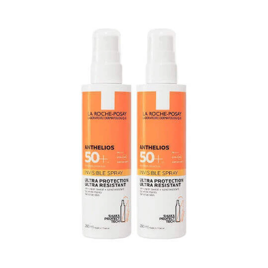 La Roche Posay Anthelios Invisible Anthelios Invisible Водостойкий солнцезащитный лосьон для тела SPF50 в спрее 2х200 мл: цены и характеристики