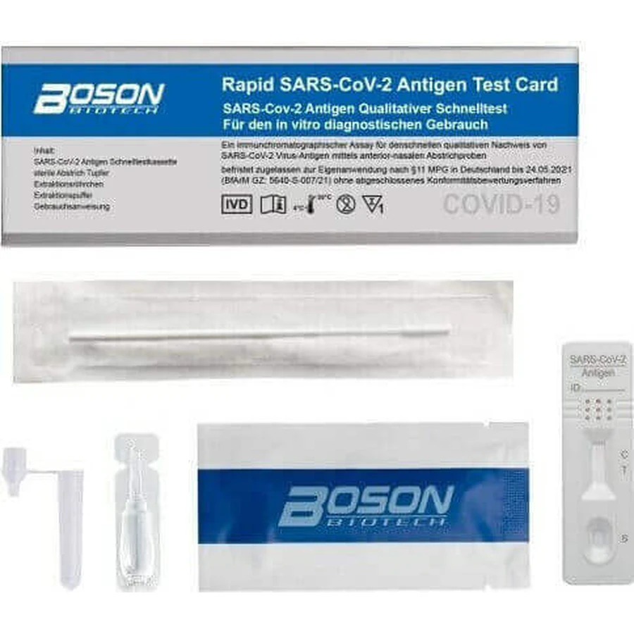 Boson Rapid SARS-CoV-2 Antigen Test 20pcs Rapid Self-Diagnostic Antigen Detection with Nasal Sample: цены и характеристики