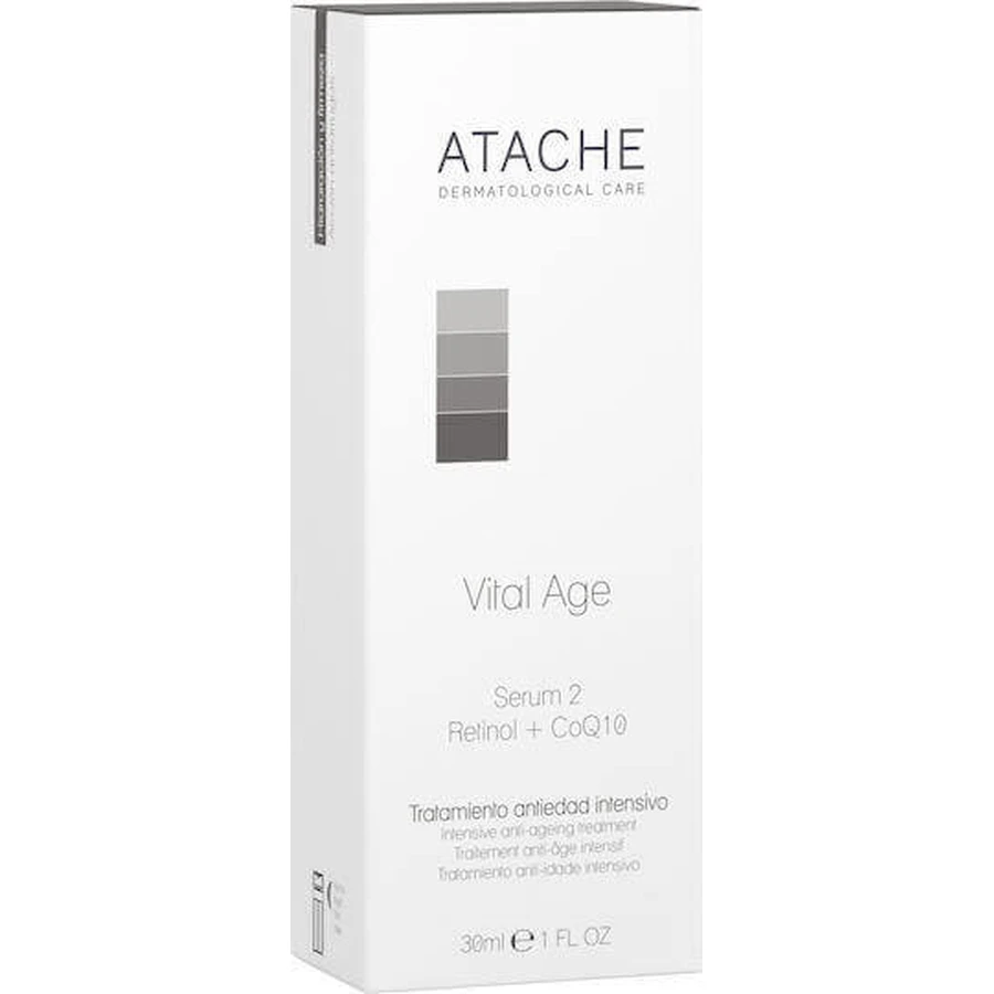 Atache Vital Age 2 CoQ10 Зволожуюча та омолоджуюча сироватка для обличчя з ретинолом для тонізації та відбілювання 30 мл: ціни та характеристики