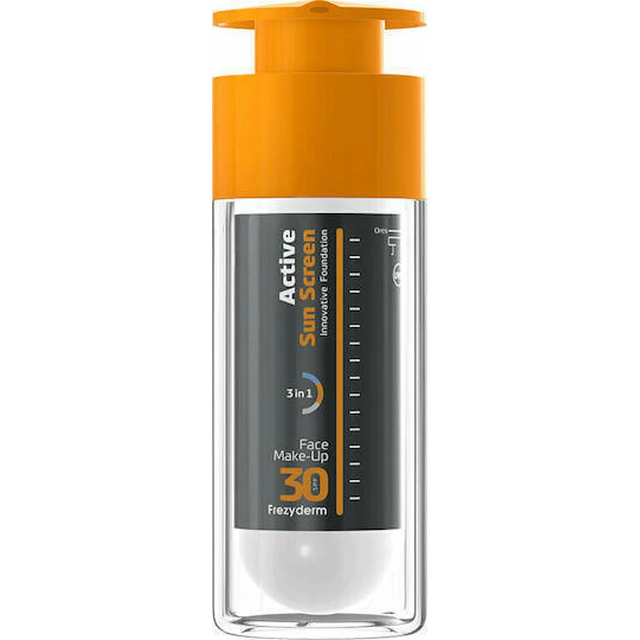 Інноваційний тональний крем для обличчя Frezyderm Active Sun Screen водостійкий сонцезахисний SPF30, 30 мл: ціни та характеристики