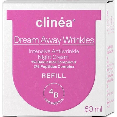 Clinea Dream Away Wrinkles Light Refill Ночной крем для лица против морщин с гиалуроновой кислотой и бакухиолом 50 мл: цены и характеристики