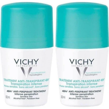 Інтенсивний дезодорант Vichy Anti-Tperspirant Treatment Інтенсивний дезодорант 48h Roll-On 2х50мл: ціни та характеристики