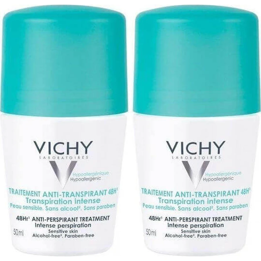 Інтенсивний дезодорант Vichy Anti-Tperspirant Treatment Інтенсивний дезодорант 48h Roll-On 2х50мл: ціни та характеристики