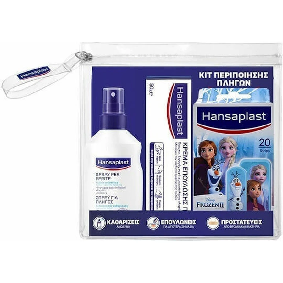 Hansaplast Promo Замороженный очищающий спрей для ран 1 унция + крем для заживления ран 50 г + замороженный пластырь 20 шт.: цены и характеристики