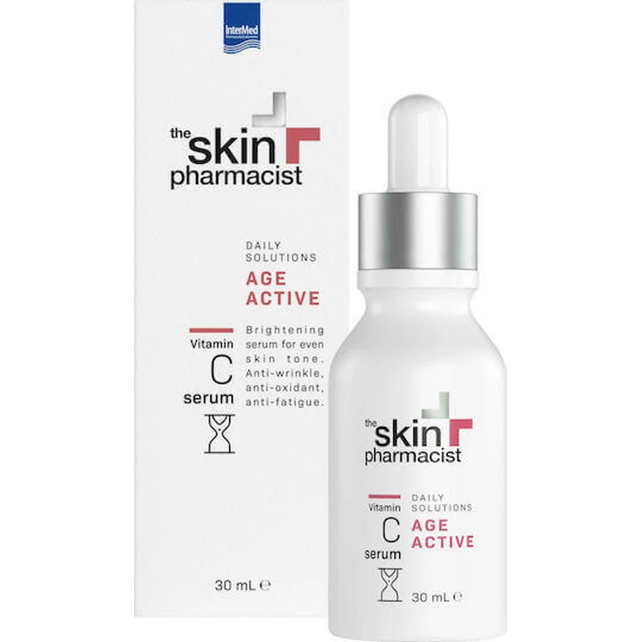 InterMed The Skin Pharmacist The Skin Pharmacist Age Active Vitamin C Увлажняющая и антивозрастная сыворотка для лица с витамином С и витамином Е для осветления и удаления пигментных пятен 30 мл: цены и характеристики
