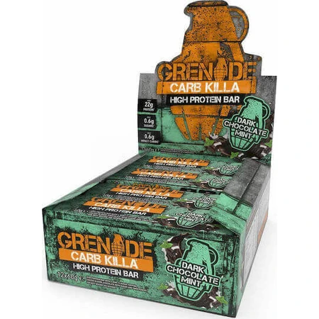 Висококалорійні батончики Grenade Carb Killa з 22% білка та смаком темного шоколаду з м'ятою 12x60гр: ціни та характеристики