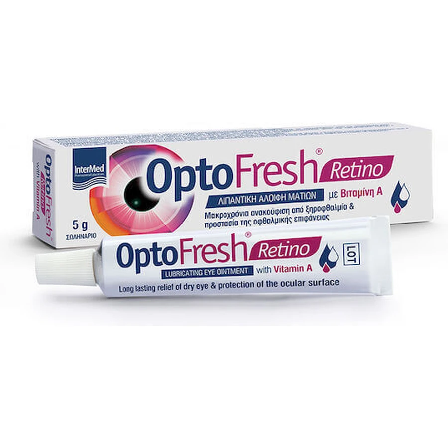 InterMed OptoFresh Ретино змащувальна мазь для очей з вітаміном А 5г: ціни та характеристики