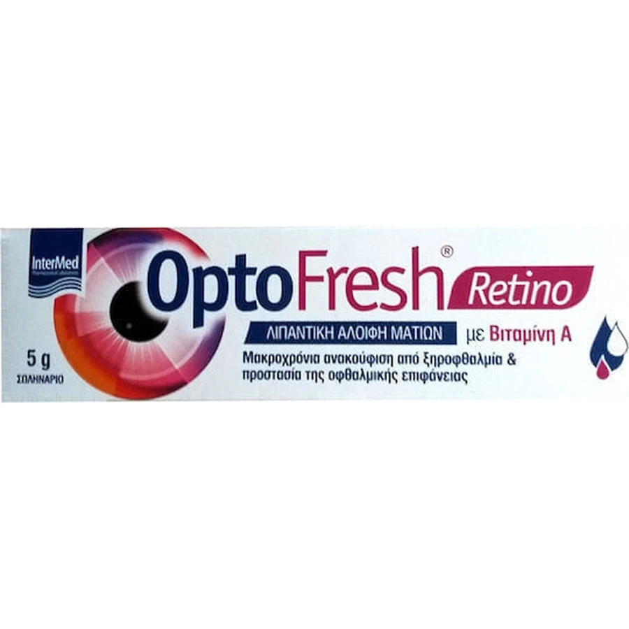 InterMed OptoFresh Ретино змащувальна мазь для очей з вітаміном А 5г: ціни та характеристики