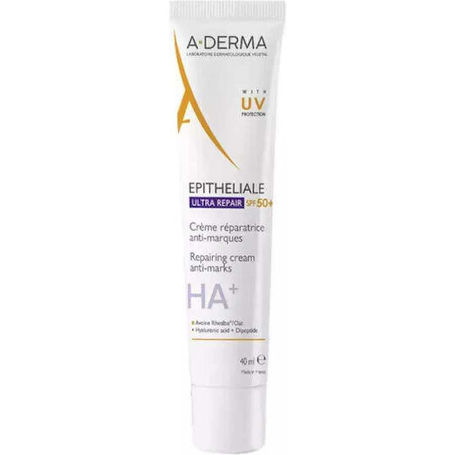 A-Derma Epitheliale Ultra Repair Епітеліальний денний крем для обличчя з SPF50 для зволоження та проти пігментних плям з гіалуроновою кислотою 40мл: ціни та характеристики
