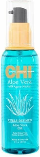 CHI Aloe Vera Aloe Vera Curls Defined Питательное масло для волос для питания локонов против секущихся кончиков 89 мл