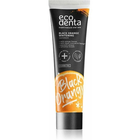 Ecodenta Black Orange Відбілююча зубна паста з активованим вугіллям та без фтору для відбілювання 100мл: ціни та характеристики
