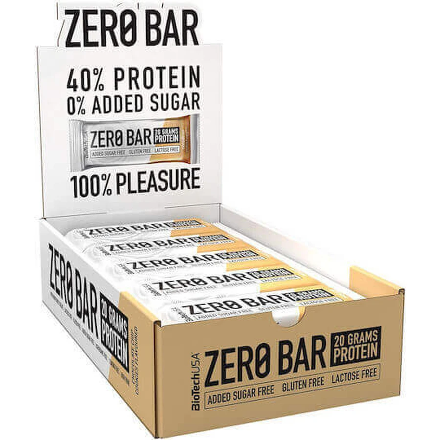 Biotech USA Zero Bar з нативним сироватковим ізолятом батончики з 40% протеїну та шоколадним печивом зі смаком 20x50гр: ціни та характеристики