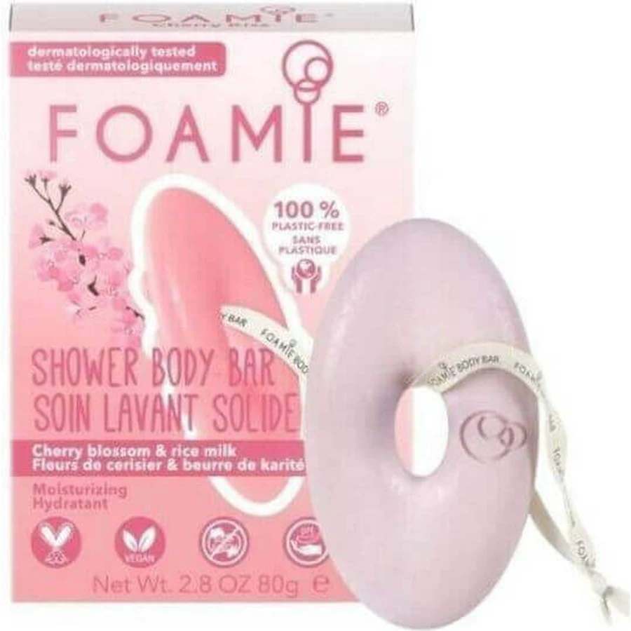 Foamie Cherry Blossom & Rice Milk Body Soap Bar 80gr: цены и характеристики