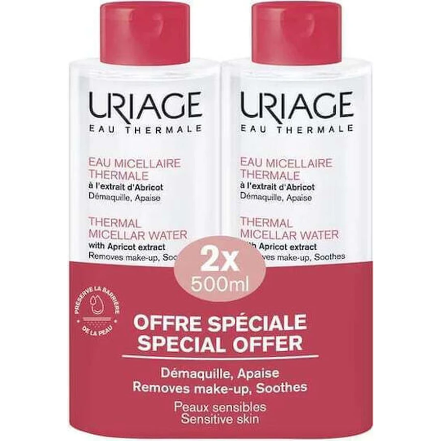 Uriage Thermal Micellar Facial Make-up Removing Мицеллярная вода для снятия макияжа 2х500 мл: цены и характеристики