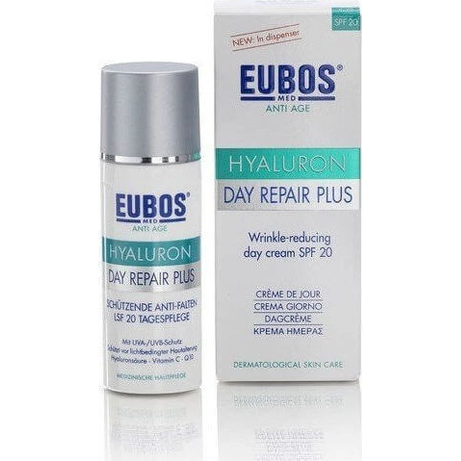 Eubos Hyaluron Repair & Protect Увлажняющий, антивозрастной и восстанавливающий дневной крем для лица с SPF20 с гиалуроновой кислотой и витамином С 50 мл: цены и характеристики
