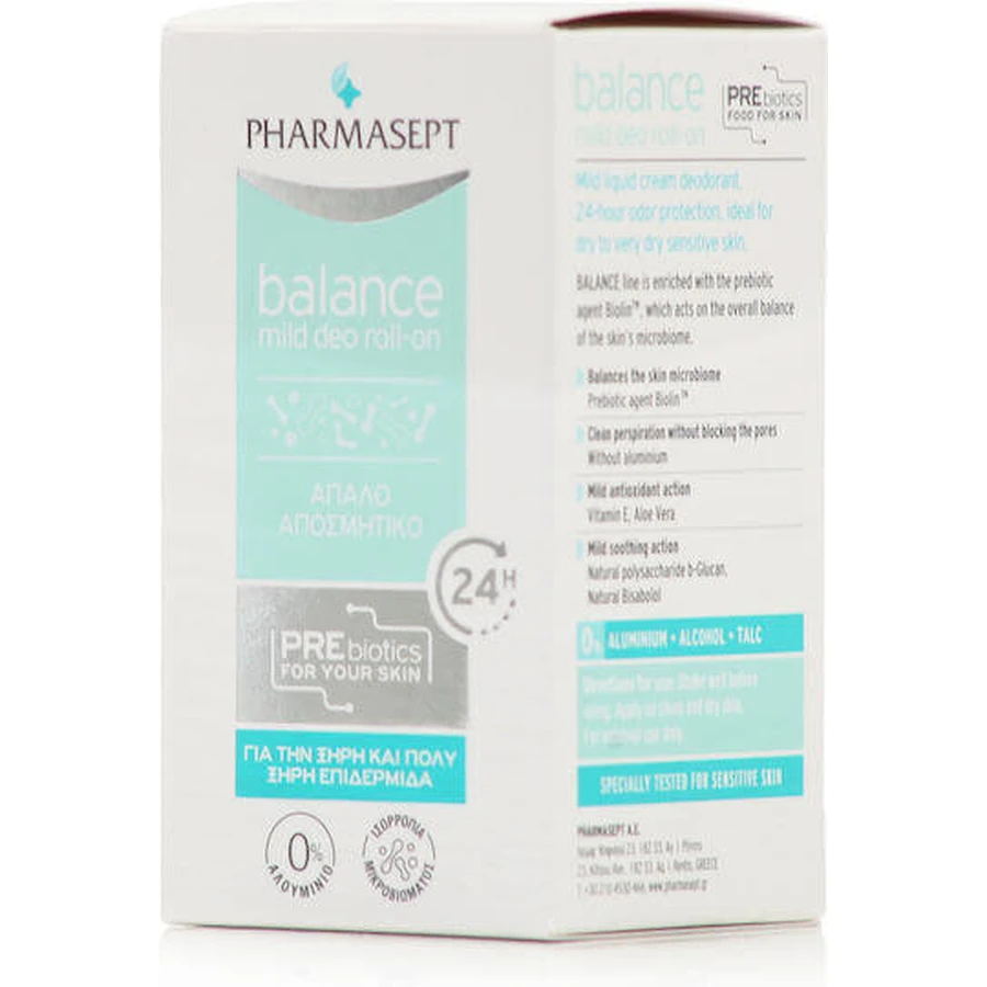 Дезодорант Pharmasept Balance Mild Mild Deo Дезодорант 24-годинний рулонний без алюмінію 50мл: ціни та характеристики