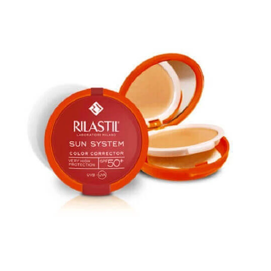 Rilastil Sun System Однорідна компактна сонцезахисна пудра для обличчя SPF50 з бежевим пігментом 10гр: ціни та характеристики