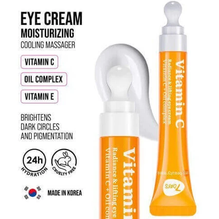 7DAYS Vitamin C Concentrate for Brightening and Lifting Eyes Увлажняющий и антивозрастной крем для век против морщин с витамином C 18 мл: цены и характеристики