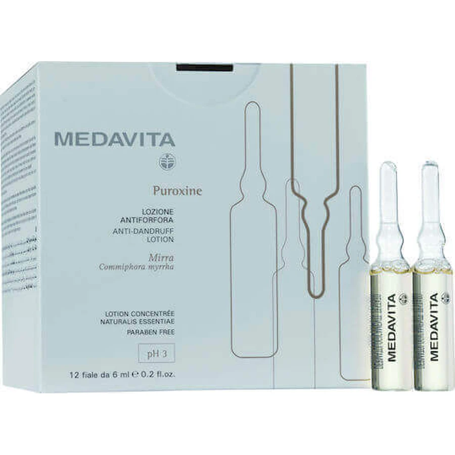 Medavita Puroxine Ампулы для волос против перхоти 12x6 мл: цены и характеристики