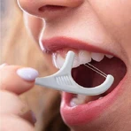Зубна нитка Bamboo Smiles з ручкою зеленого кольору 35шт: ціни та характеристики