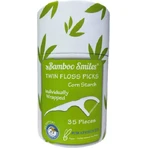 Зубна нитка Bamboo Smiles з ручкою зеленого кольору 35шт: ціни та характеристики