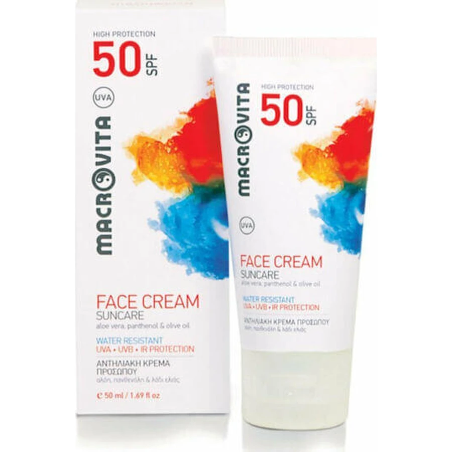 Macrovita Водостійкий крем сонцезахисний для обличчя SPF50 50мл: ціни та характеристики