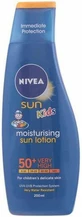 Nivea Sun Kids Захист і догляд Водостійкий дитячий сонцезахисний крем-емульсія SPF50 200 мл S0521136 S0521136