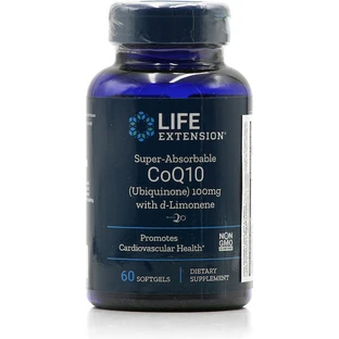 Life Extension Super-Absorbale CoQ10 D-Lemon без глютену 100мг 60 м'яких гелів
