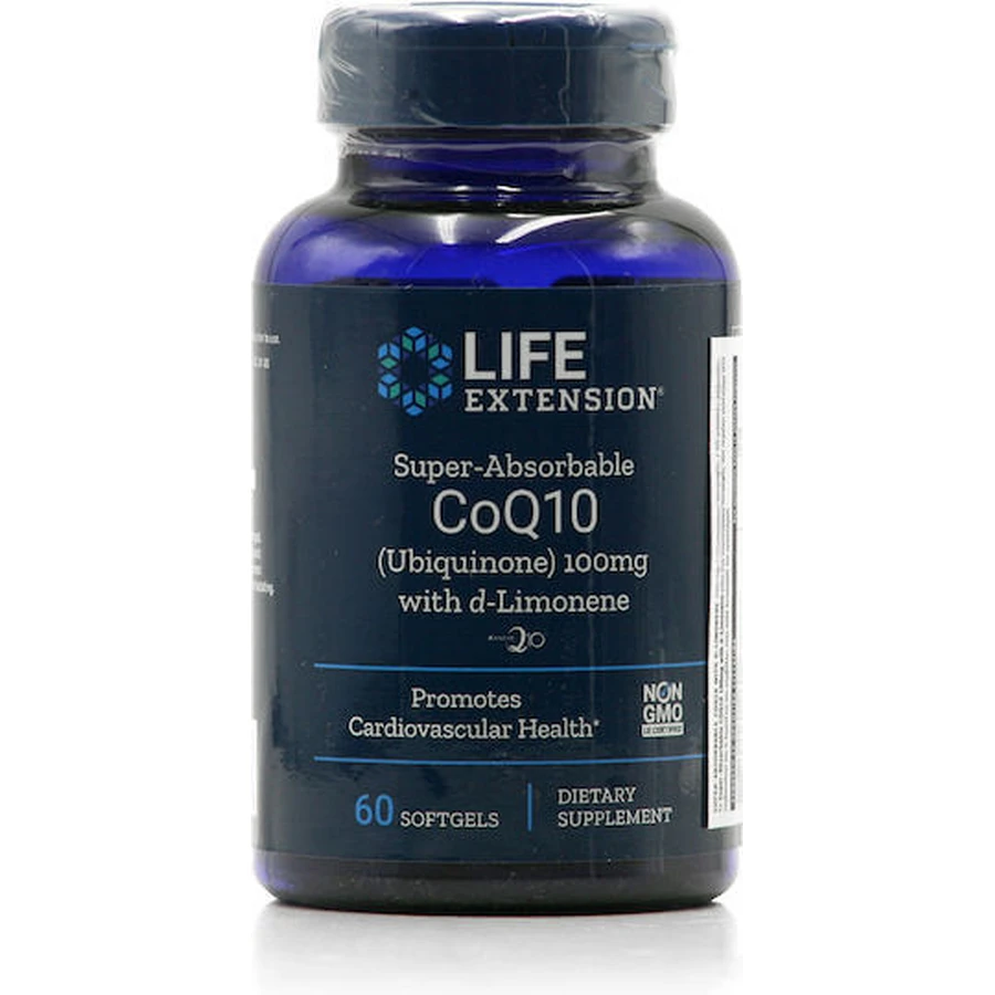 Life Extension Super-Absorbale CoQ10 D-Lemon без глютену 100мг 60 м'яких гелів: ціни та характеристики