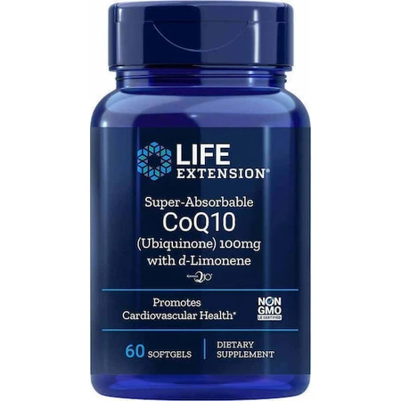 Life Extension Super-Absorbale CoQ10 D-Lemon без глютену 100мг 60 м'яких гелів: ціни та характеристики