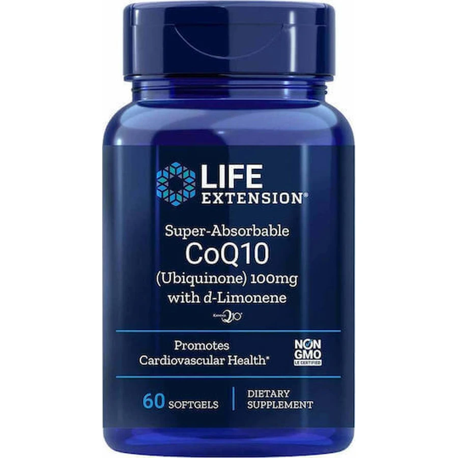 Life Extension Super-Absorbale CoQ10 D-Lemon без глютену 100мг 60 м'яких гелів: ціни та характеристики