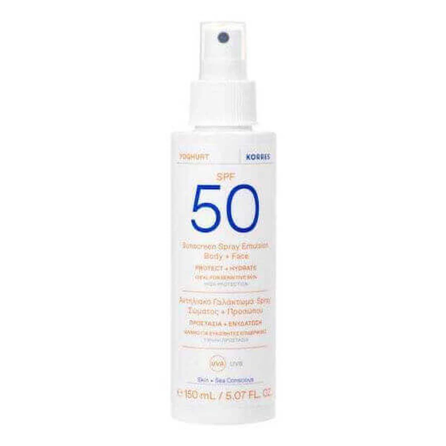 Korres Йогурт Йогурт Водостойкий солнцезащитный спрей для лица и тела SPF50 150 мл: цены и характеристики