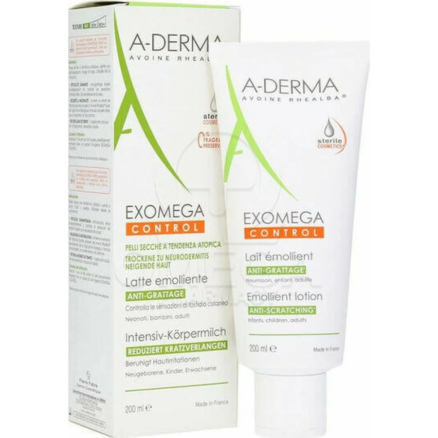 A-Derma Exomega Exomega Control Emollient Lotion Зволожуючий регенеруючий лосьйон для атопічної шкіри 200мл: ціни та характеристики
