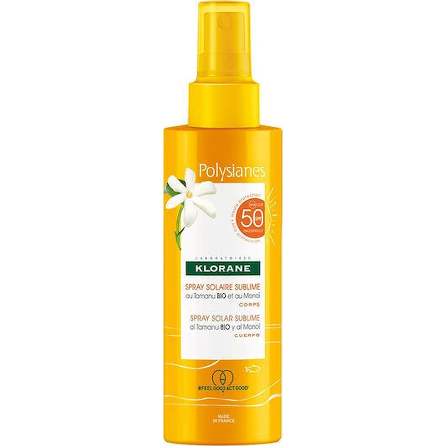 Klorane Polysianes Сонцезахисний лосьйон для тіла SPF50 Спрей 200мл: ціни та характеристики