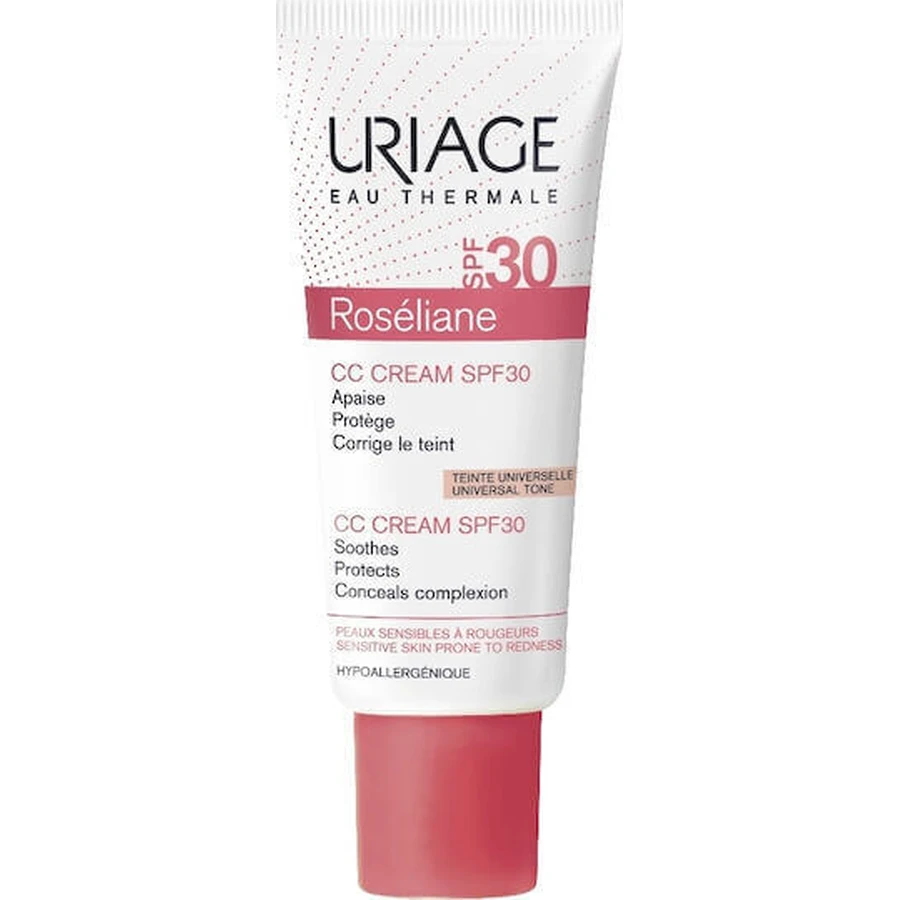 Зволожуючий денний крем для обличчя Uriage Rosaliane Rosaliane CC з SPF30 проти прищів і почервоніння 40мл: ціни та характеристики
