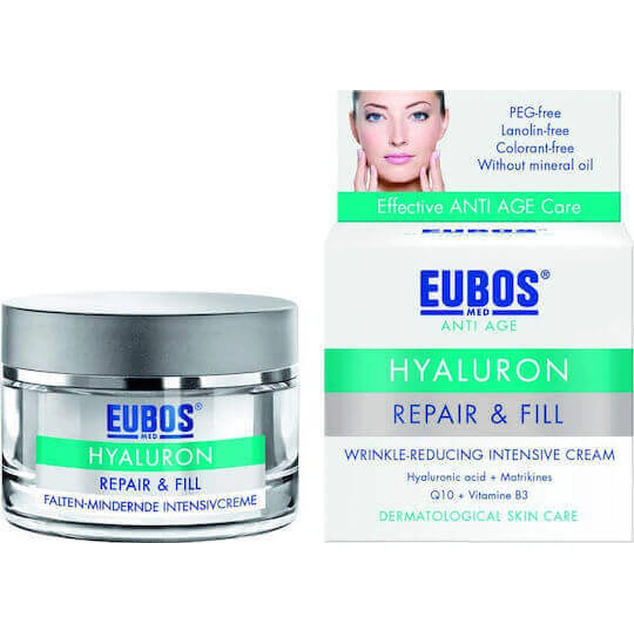 Eubos Repair & Fill Увлажняющий, антивозрастной и тонизирующий дневной крем для лица с гиалуроновой кислотой и пептидами 50 мл: цены и характеристики