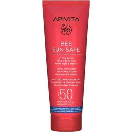 Apivita Hydra Fresh Milk Водостійкий сонцезахисний крем для обличчя та тіла SPF50 100 мл: ціни та характеристики