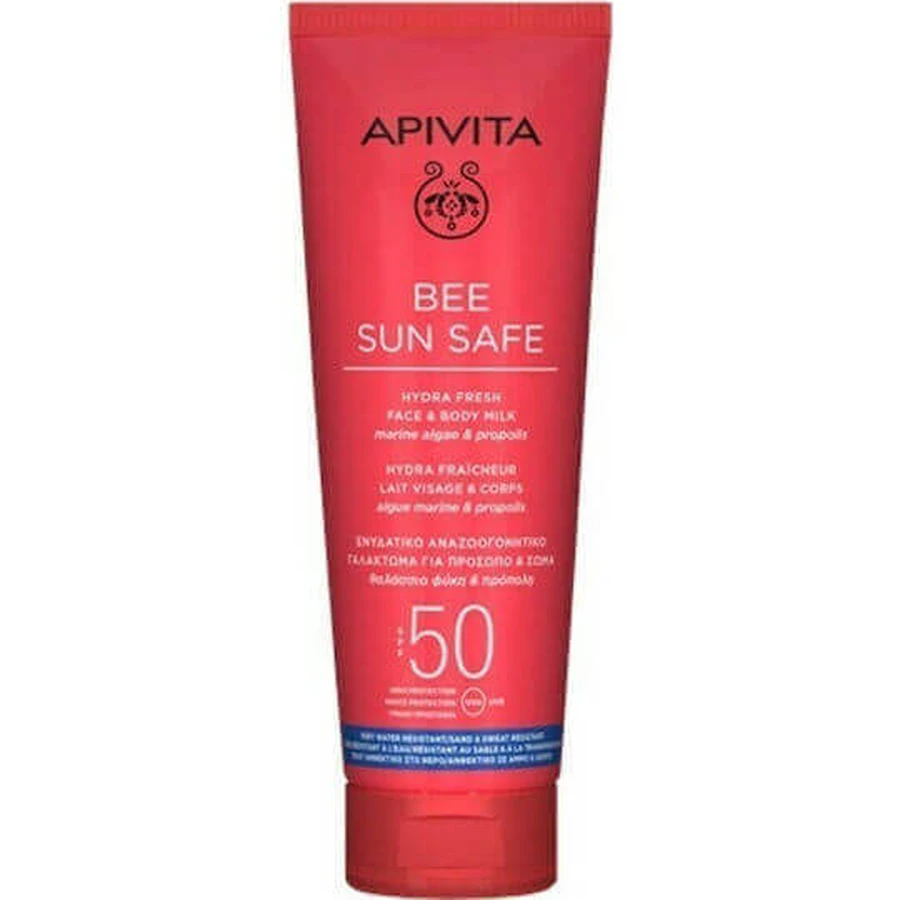 Apivita Hydra Fresh Milk Водостійкий сонцезахисний крем для обличчя та тіла SPF50 100 мл: ціни та характеристики