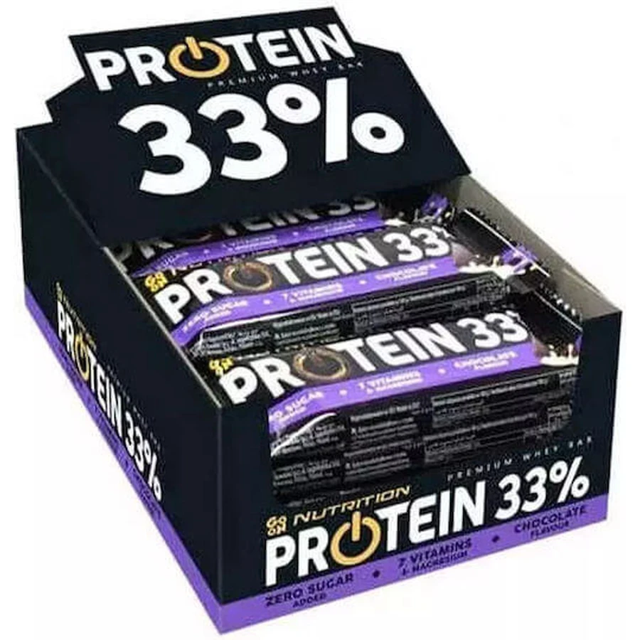 Go On Nutrition Premium Whey Сывороточные батончики с 33% протеина и шоколадным вкусом 25x50 гр.: цены и характеристики