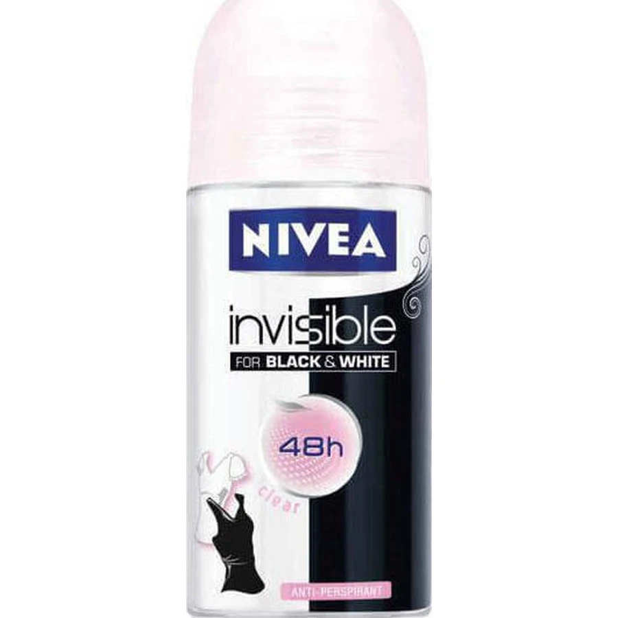 Nivea Invisible For Black & White Прозорий дезодорант-антиперспірант 48 годин у рулоні 50 мл: ціни та характеристики