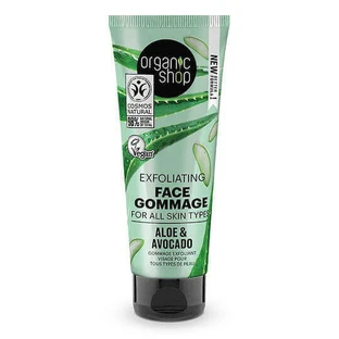 Глибоко очищувальний пілінг для обличчя з алое та авокадо від Organic Shop 75 мл